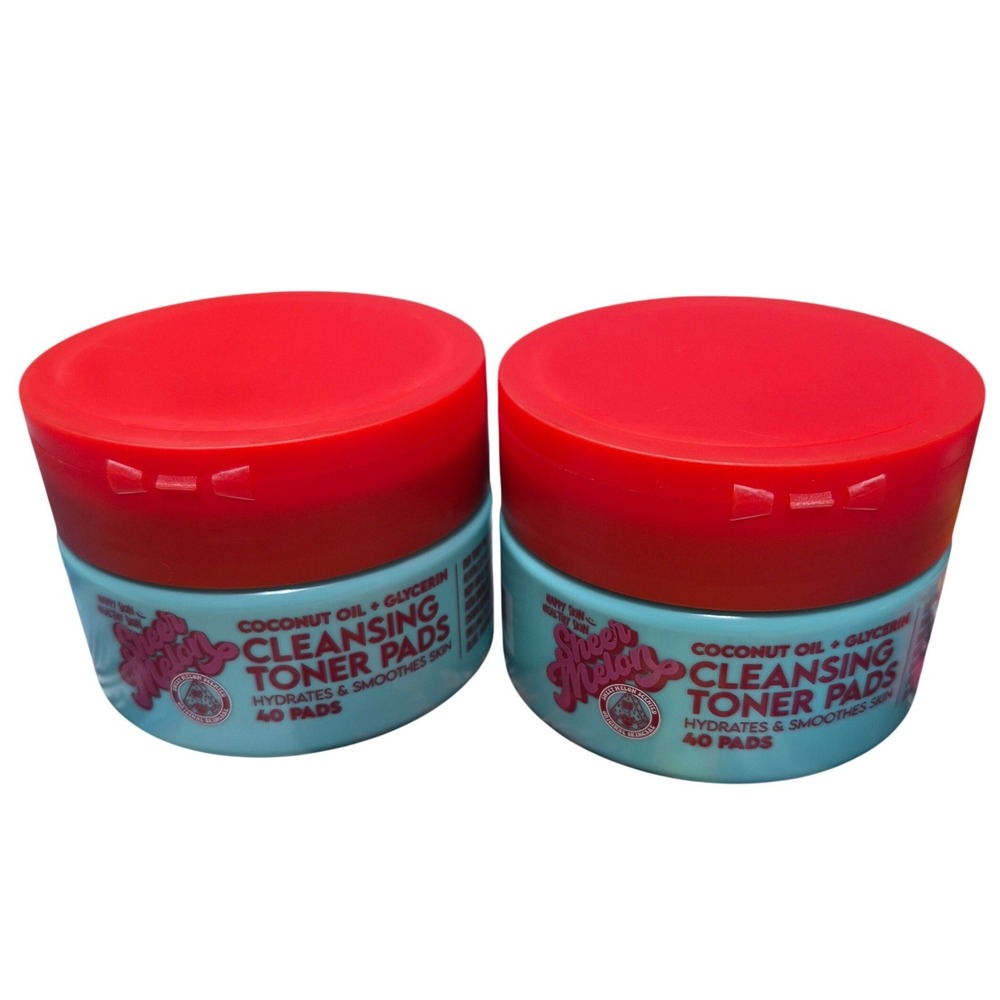 Sheer Melon Cleansing Toner Pads Coconut Oil Glycerin 2 Pack 40 Pads Each New